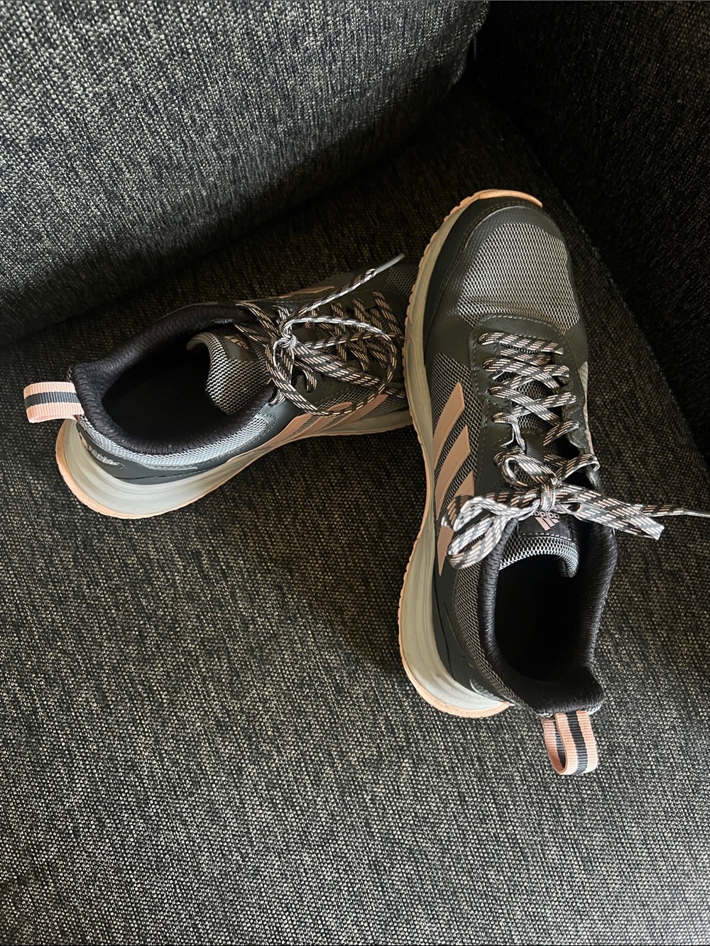 adidas Women's Gray Sneakers with Pink Accents